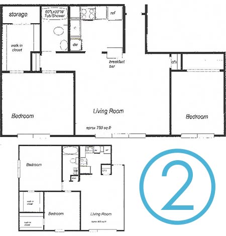2 Bedroom Floor Plan 